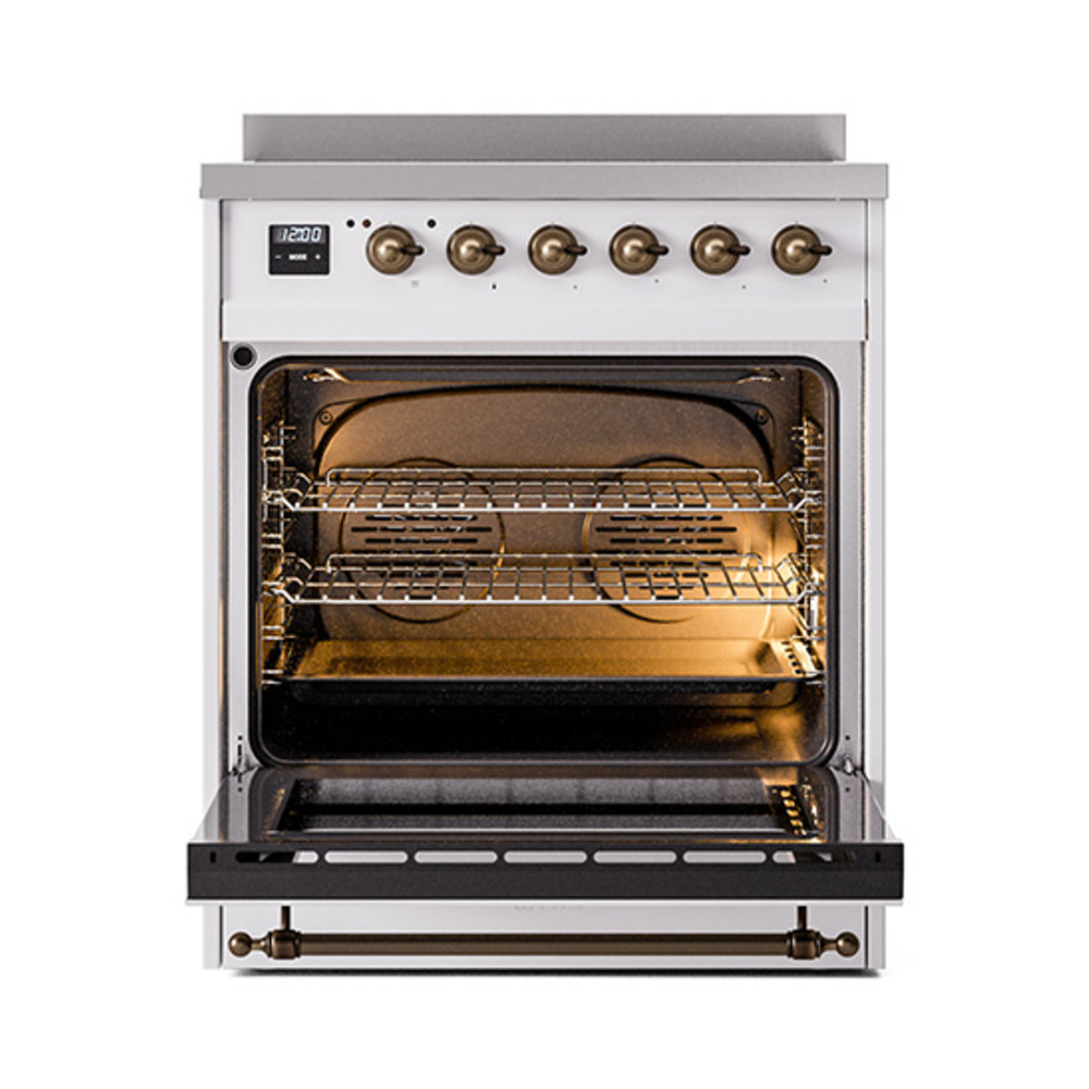 ILVE_UNI304QNMPWHB_Nostalgie_II_30"_Induction_Range_oven_door_opened