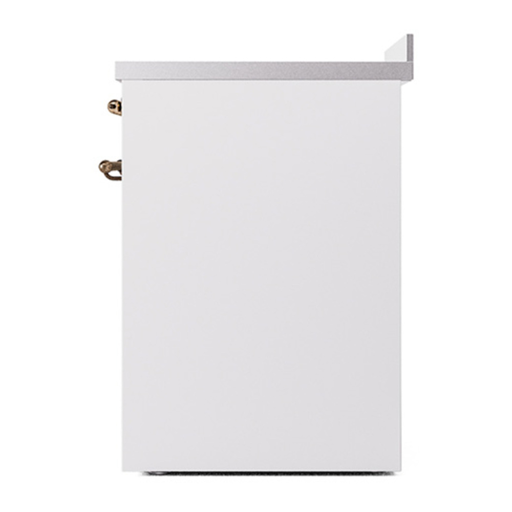 ILVE UNI304QNMPWHB Nostalgie II Noblesse 30 inch Induction Range with 4 Elements (Solid Door, White, Burnished) 5 ILVE_UNI304QNMPWHB_right_side