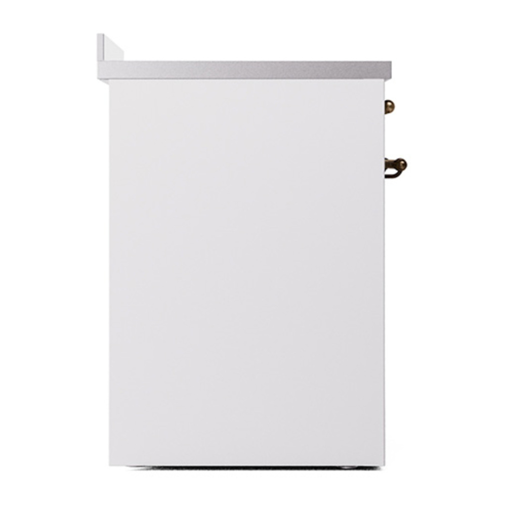 ILVE UNI304QNMPWHC Nostalgie II Noblesse 30 inch Induction Range with 4 Elements (Solid Door, White, Chrome) 4 ILVE_UNI304QNMPWHC_left_side