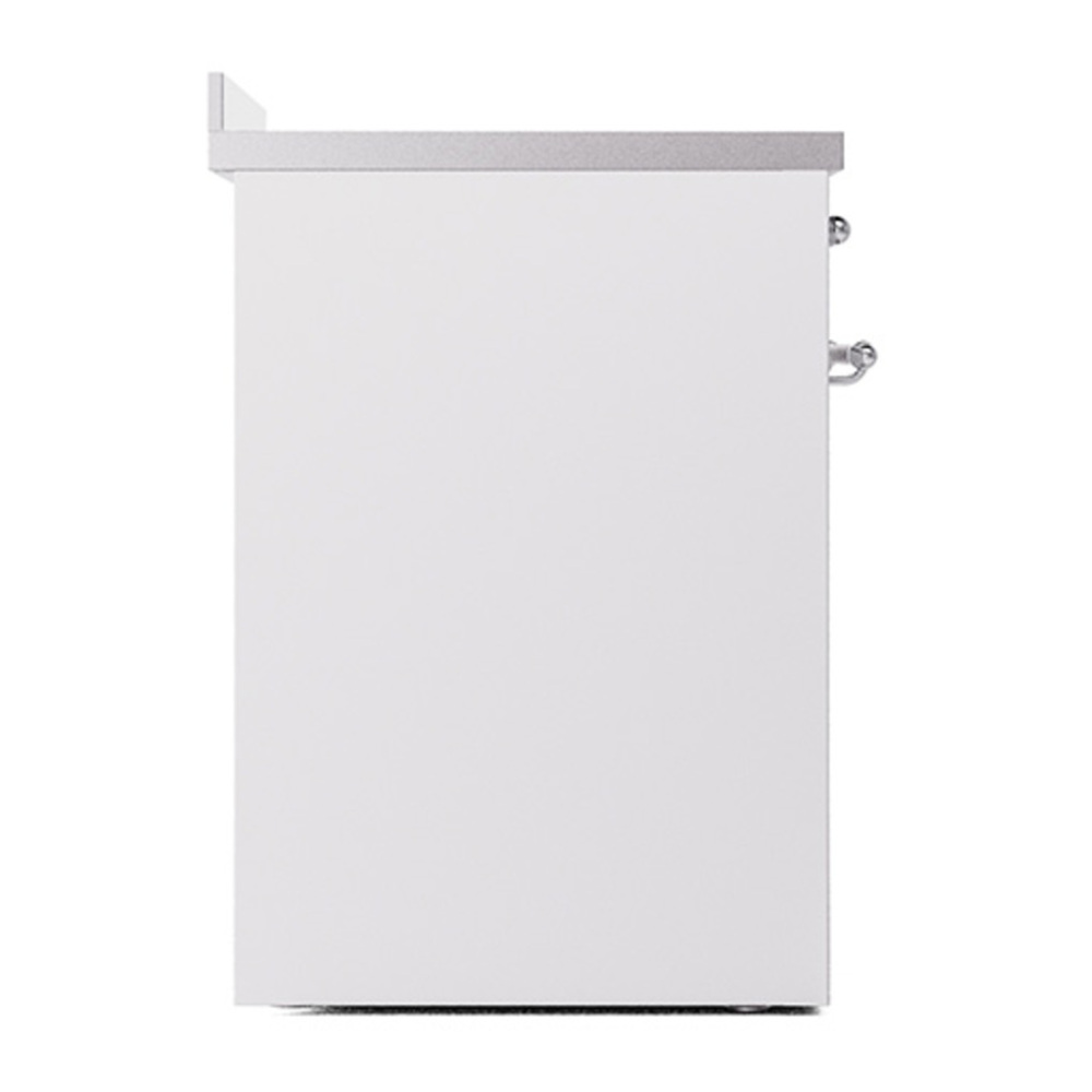 ILVE UNI304QNMPWHG Nostalgie II Noblesse 30 inch Induction Range with 4 Elements (Solid Door, White, Brass) 4 ILVE_UNI304QNMPWHG_left_side