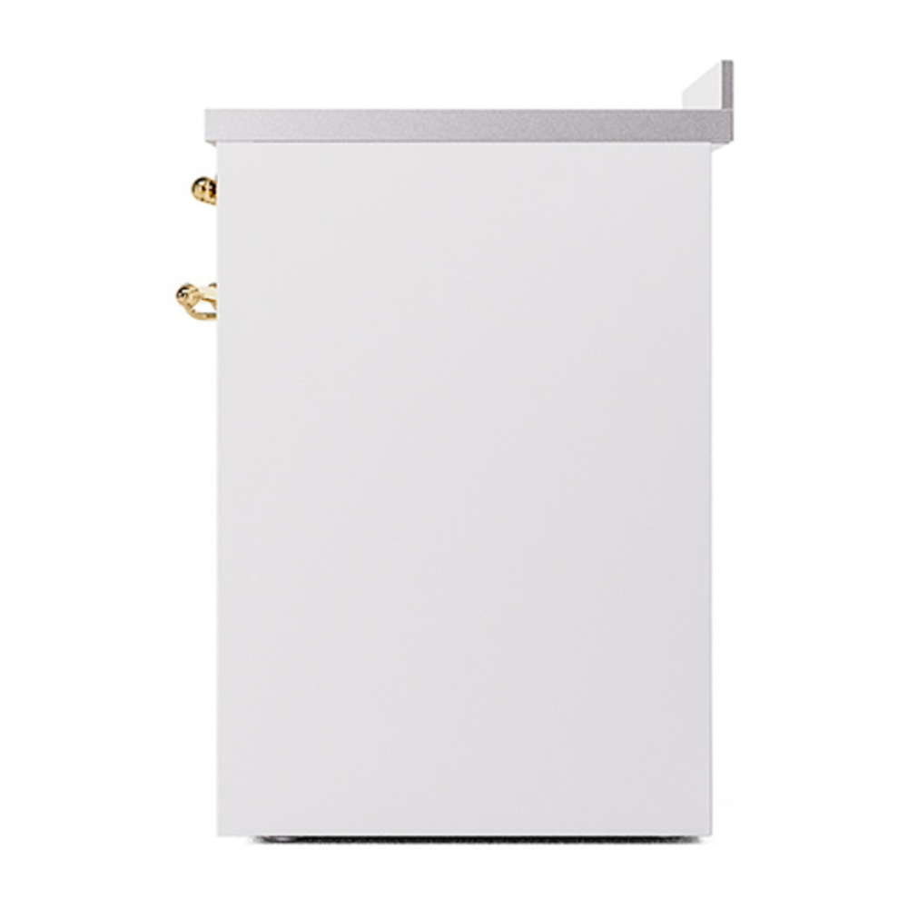 ILVE UNI304QNMPWHG Nostalgie II Noblesse 30 inch Induction Range with 4 Elements (Solid Door, White, Brass) 5 ILVE_UNI304QNMPWHG_right_side