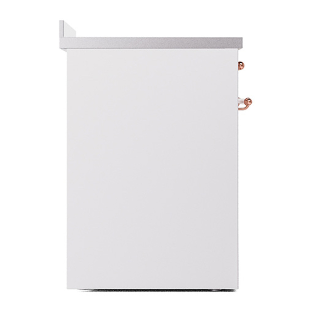 ILVE UNI304QNMPWHP Nostalgie II Noblesse 30 inch Induction Range with 4 Elements (Solid Door, White, Copper) 4 ILVE_UNI304QNMPWHP_left_side