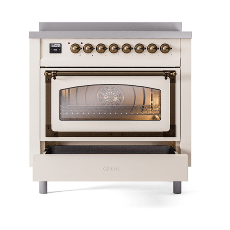 ILVE_UNI366NMPAWB_Nostalgie_II_36"_Induction_Range_drawer_opened