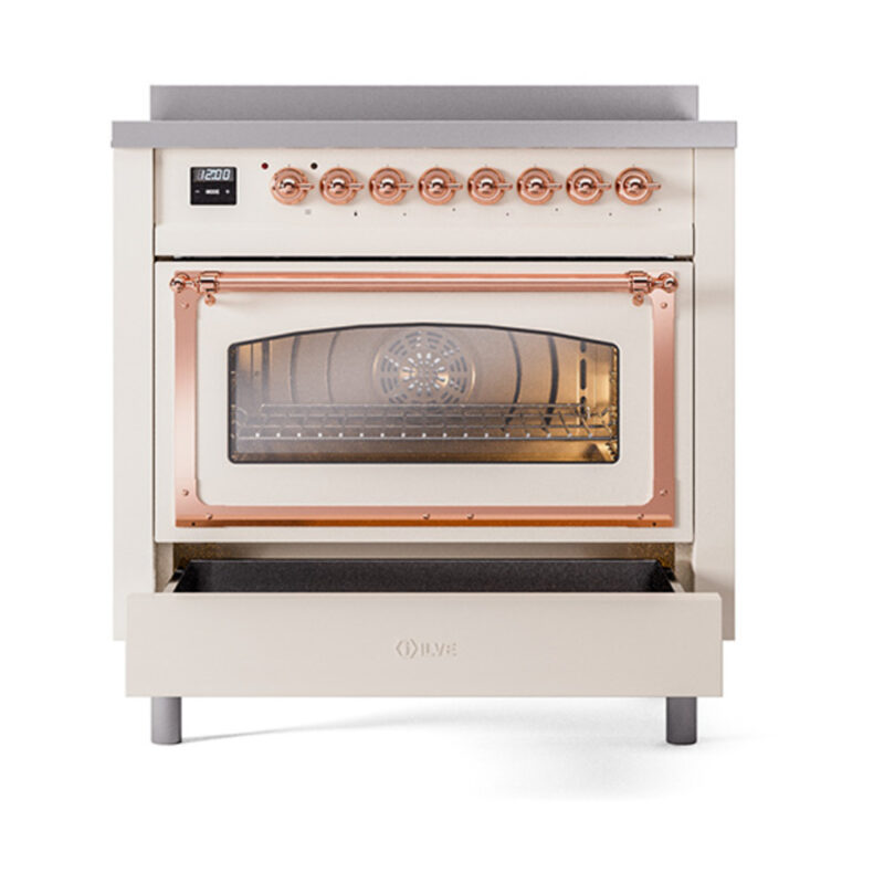 ILVE_UNI366NMPAWP_Nostalgie_II_36"_Induction_Range_drawer_opened