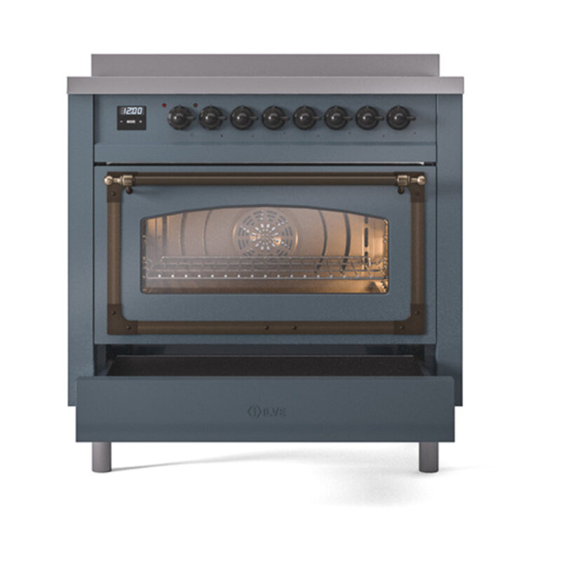 ILVE_UNI366NMPBGB_Nostalgie_II_36"_Induction_Range_drawer_opened