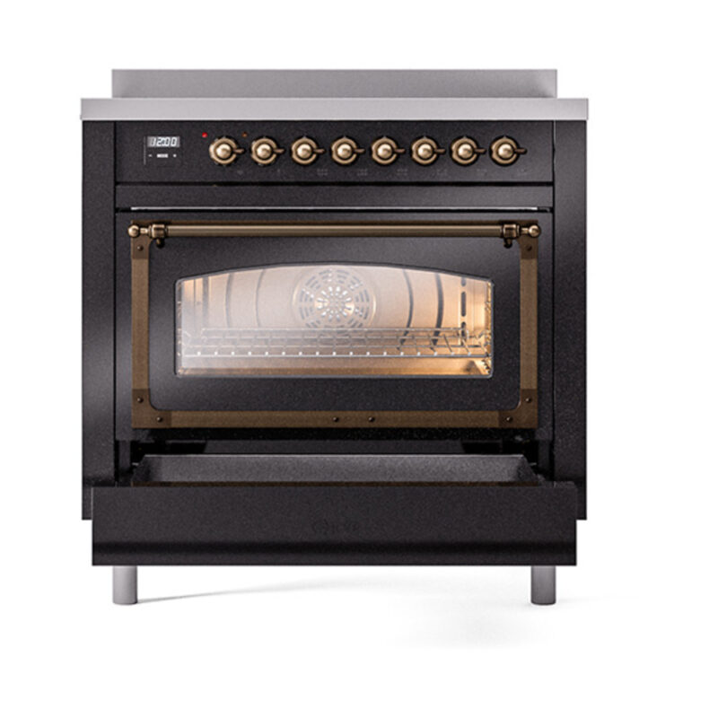 ILVE_UNI366NMPBKB_Nostalgie_II_36"_Induction_Range_drawer_opened