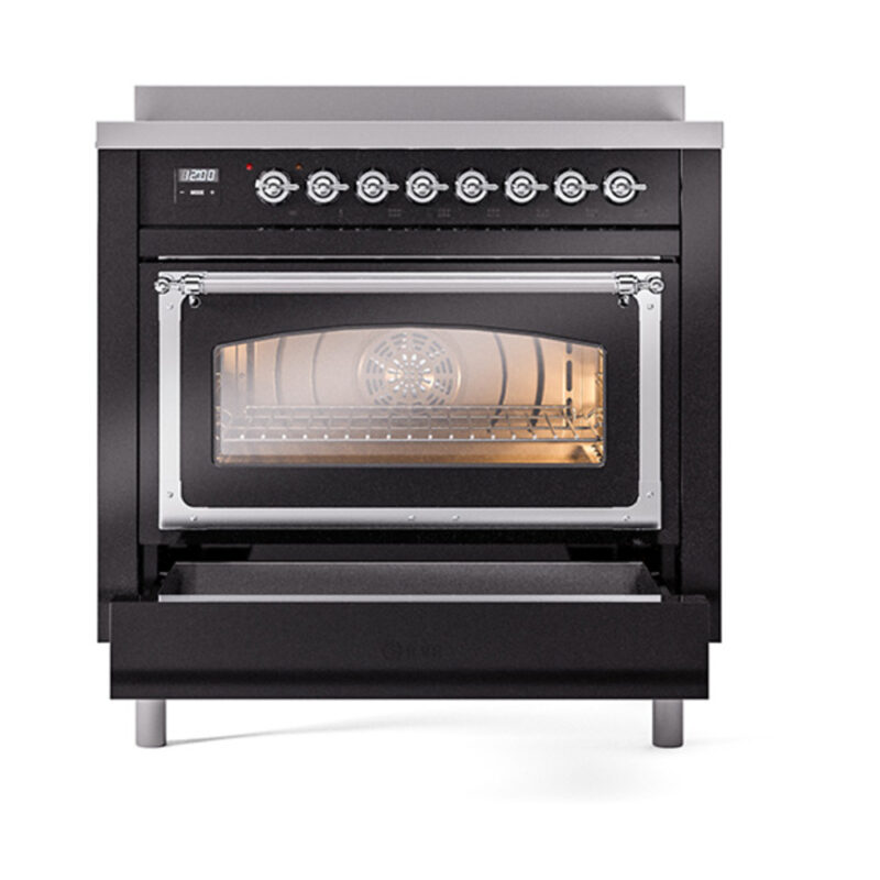 ILVE_UNI366NMPBKC_Nostalgie_II_36"_Induction_Range_drawer_opened
