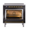 ILVE_UNI366NMPBKG_Nostalgie_II_36"_Induction_Range_oven_door_opened