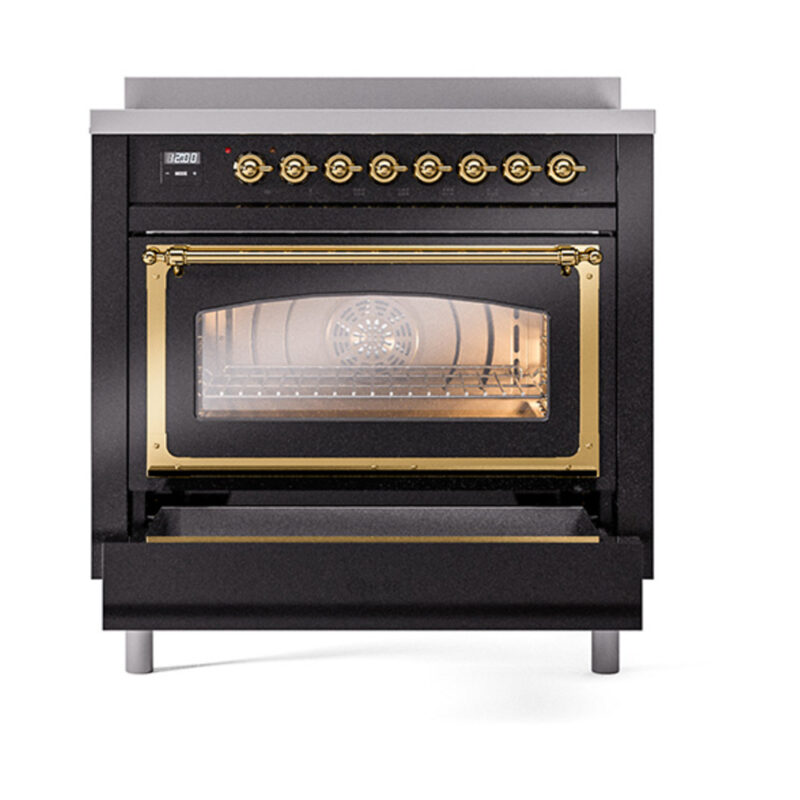 ILVE_UNI366NMPBKG_Nostalgie_II_36"_Induction_Range_drawer_opened