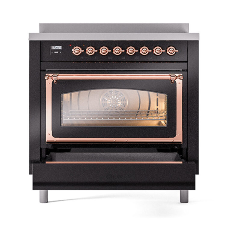 ILVE_UNI366NMPBKP_Nostalgie_II_36"_Induction_Range_drawer_opened