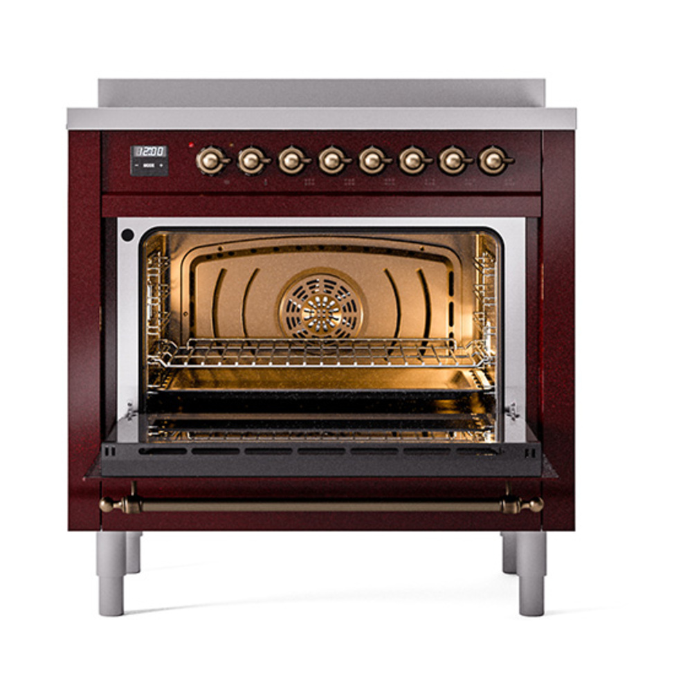 ILVE_UNI366NMPBUB_Nostalgie_II_36"_Induction_Range_oven_door_opened
