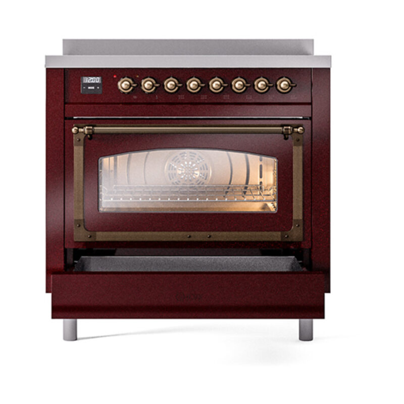 ILVE_UNI366NMPBUB_Nostalgie_II_36"_Induction_Range_drawer_opened