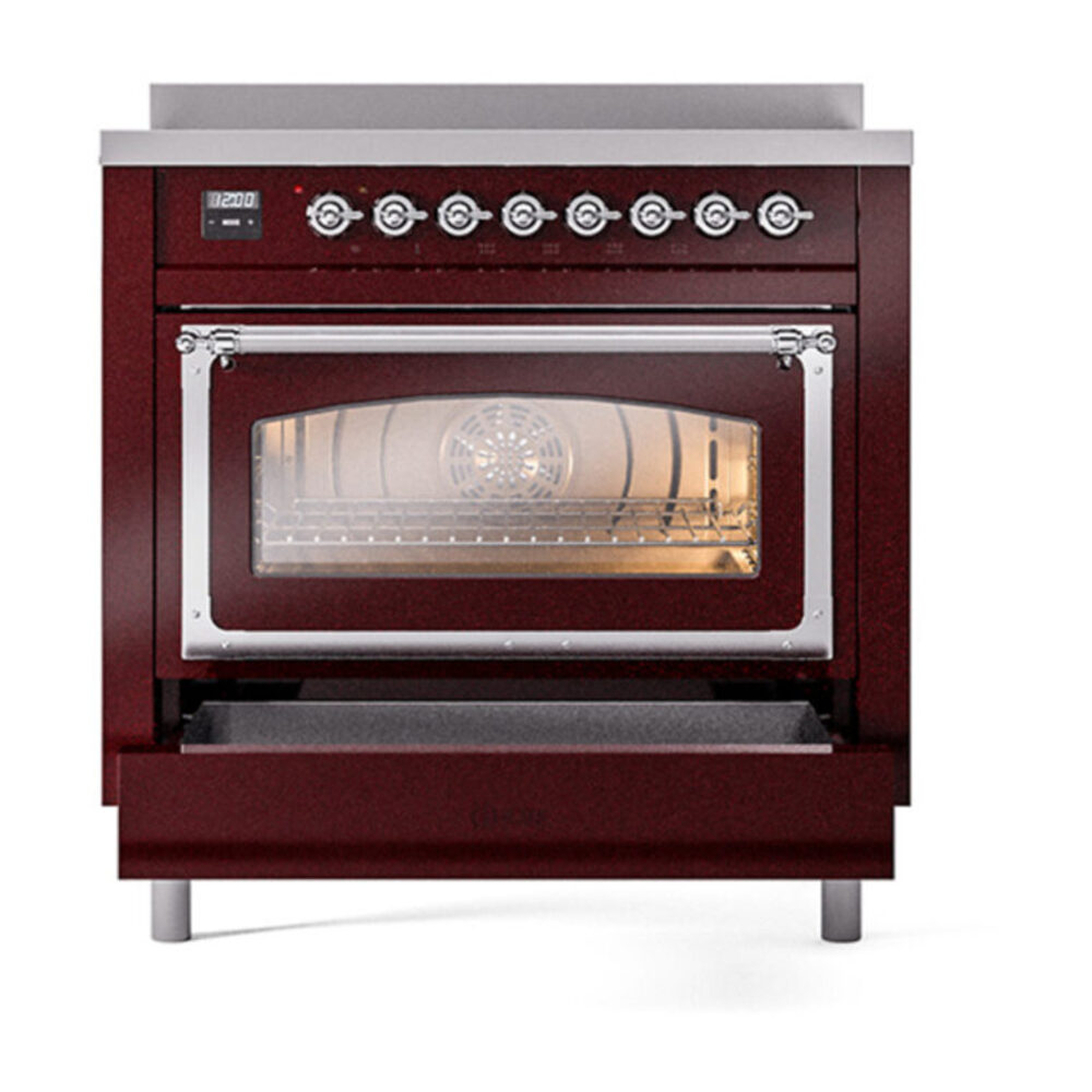 ILVE_UNI366NMPBUC_Nostalgie_II_36"_Induction_Range_drawer_opened