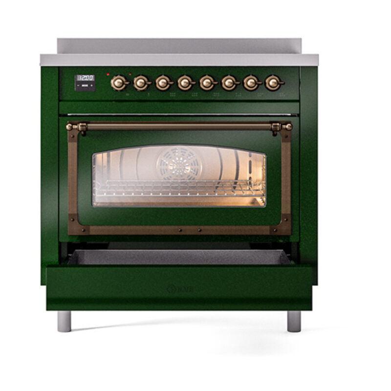 ILVE_UNI366NMPEGB_Nostalgie_II_36"_Induction_Range_drawer_opened
