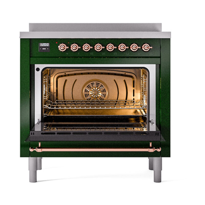 ILVE_UNI366NMPEGP_Nostalgie_II_36"_Induction_Range_oven_door_opened