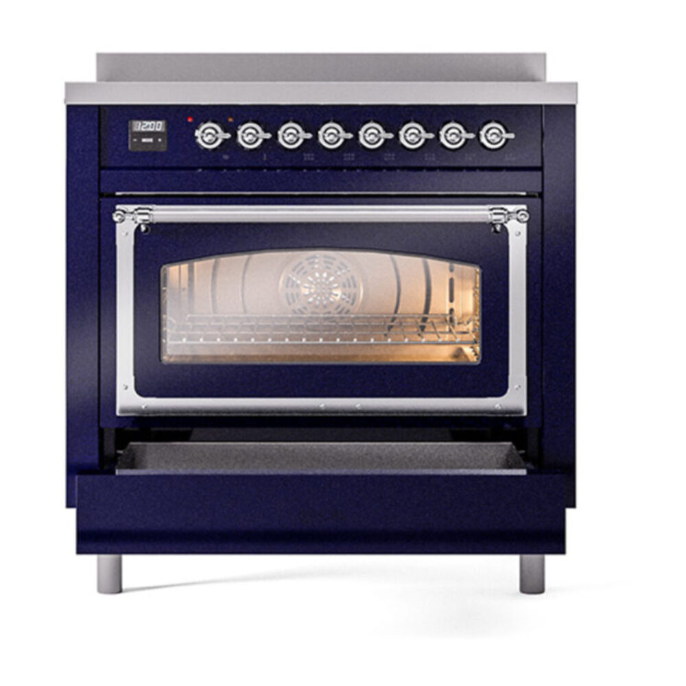 ILVE_UNI366NMPMBC_Nostalgie_II_36"_Induction_Range_drawer_opened