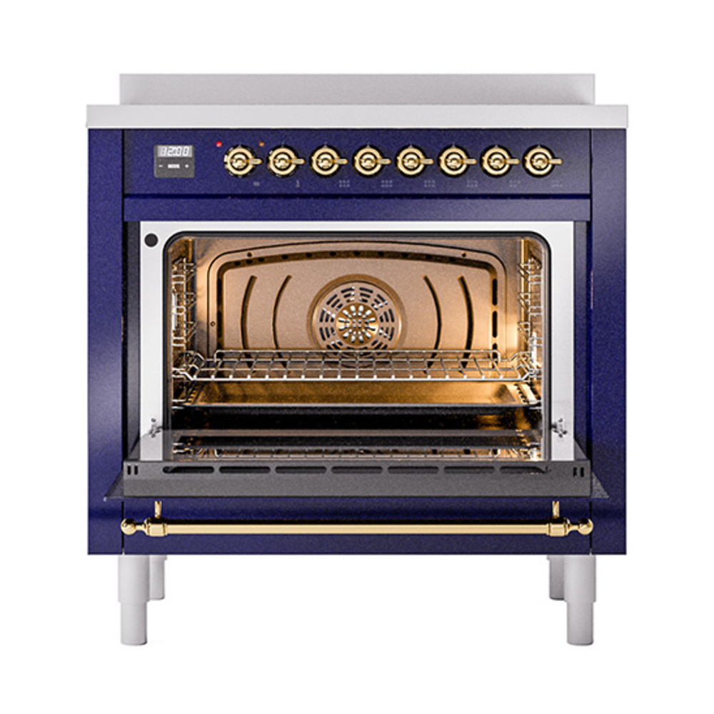 ILVE_UNI366NMPMBG_Nostalgie_II_36"_Induction_Range_oven_door_opened