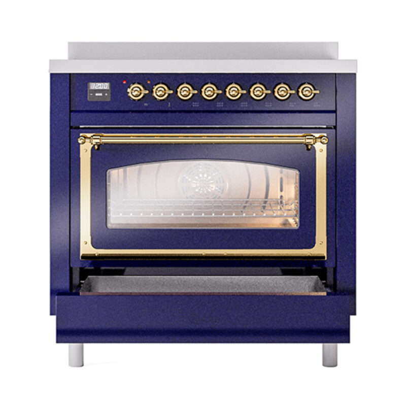 ILVE_UNI366NMPMBG_Nostalgie_II_36"_Induction_Range_drawer_opened