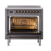 ILVE_UNI366NMPMGB_Nostalgie_II_36"_Induction_Range_oven_door_opened