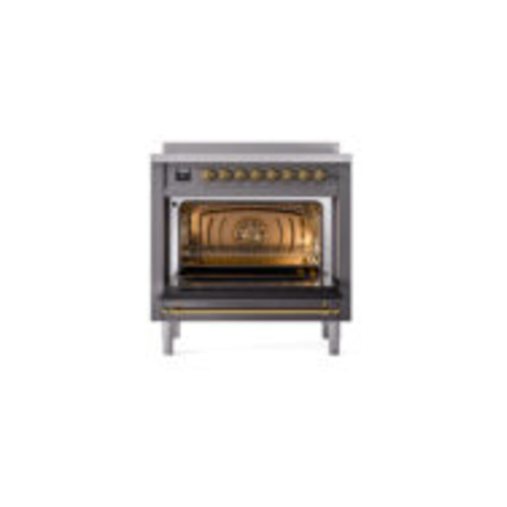 ILVE_UNI366NMPMGG_Nostalgie_II_36"_Induction_Range_oven_door_opened