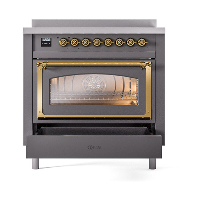 ILVE_UNI366NMPMGG_Nostalgie_II_36"_Induction_Range_drawer_opened
