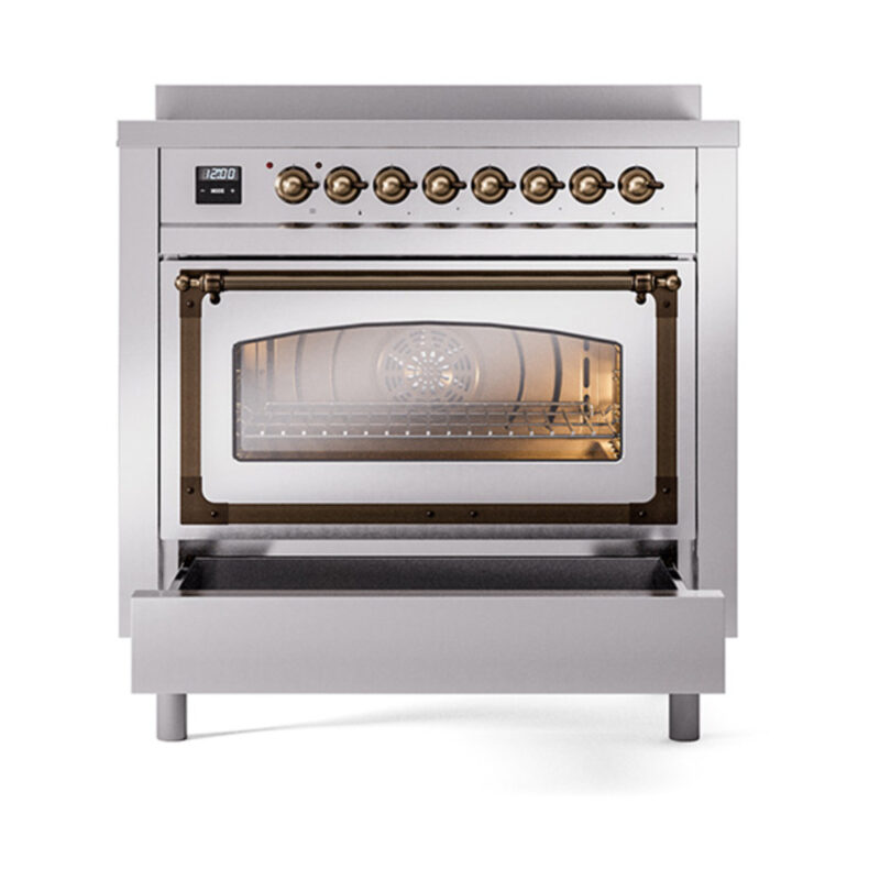ILVE_UNI366NMPSSB_Nostalgie_II_36"_Induction_Range_drawer_opened