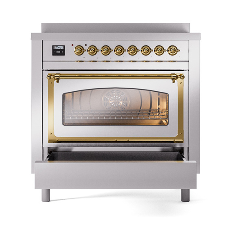 ILVE_UNI366NMPSSG_Nostalgie_II_36"_Induction_Range_drawer_opened