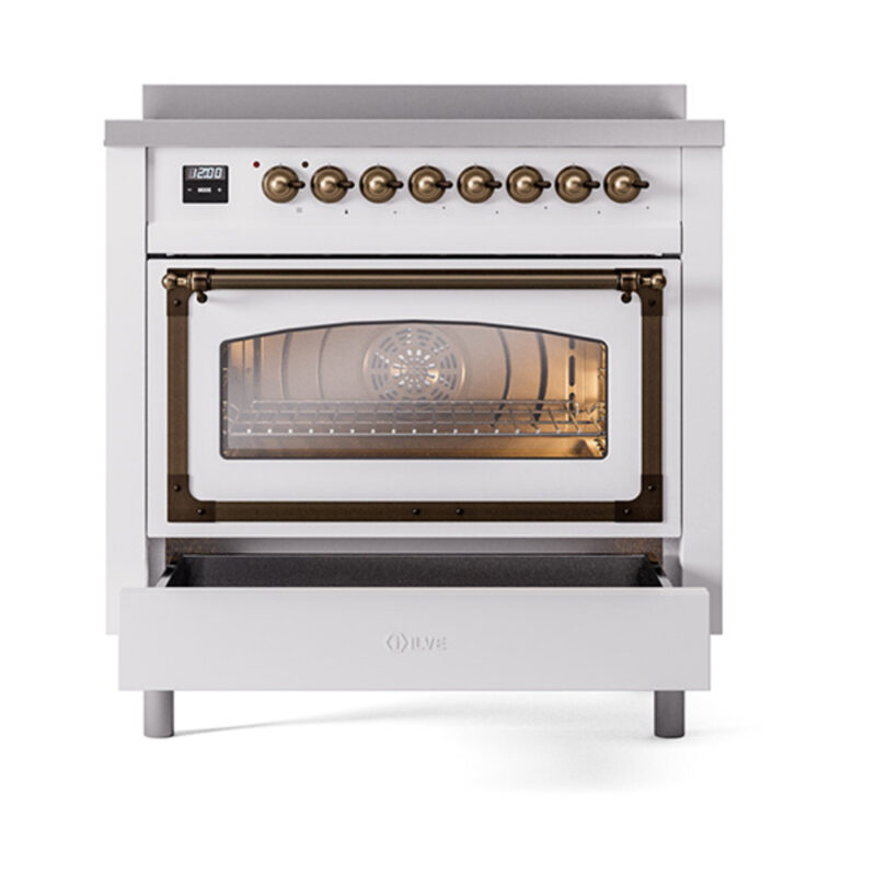 ILVE_UNI366NMPWHB_Nostalgie_II_36"_Induction_Range_drawer_opened
