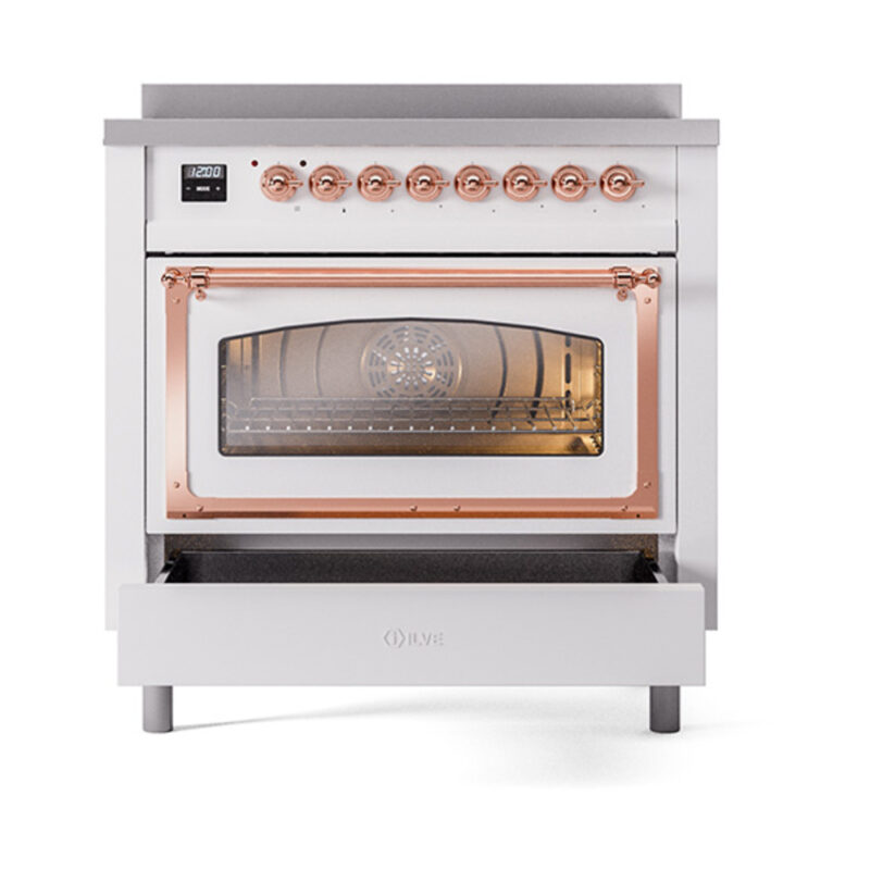 ILVE_UNI366NMPWHP_Nostalgie_II_36"_Induction_Range_drawer_opened