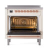 ILVE_UNI366QNMPAWP_Nostalgie_II_36"_Induction_Range_oven_door_opened