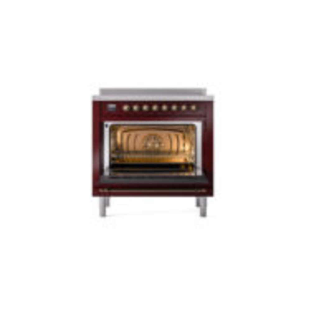 ILVE_UNI366QNMPBUB_Nostalgie_II_36"_Induction_Range_oven_door_opened
