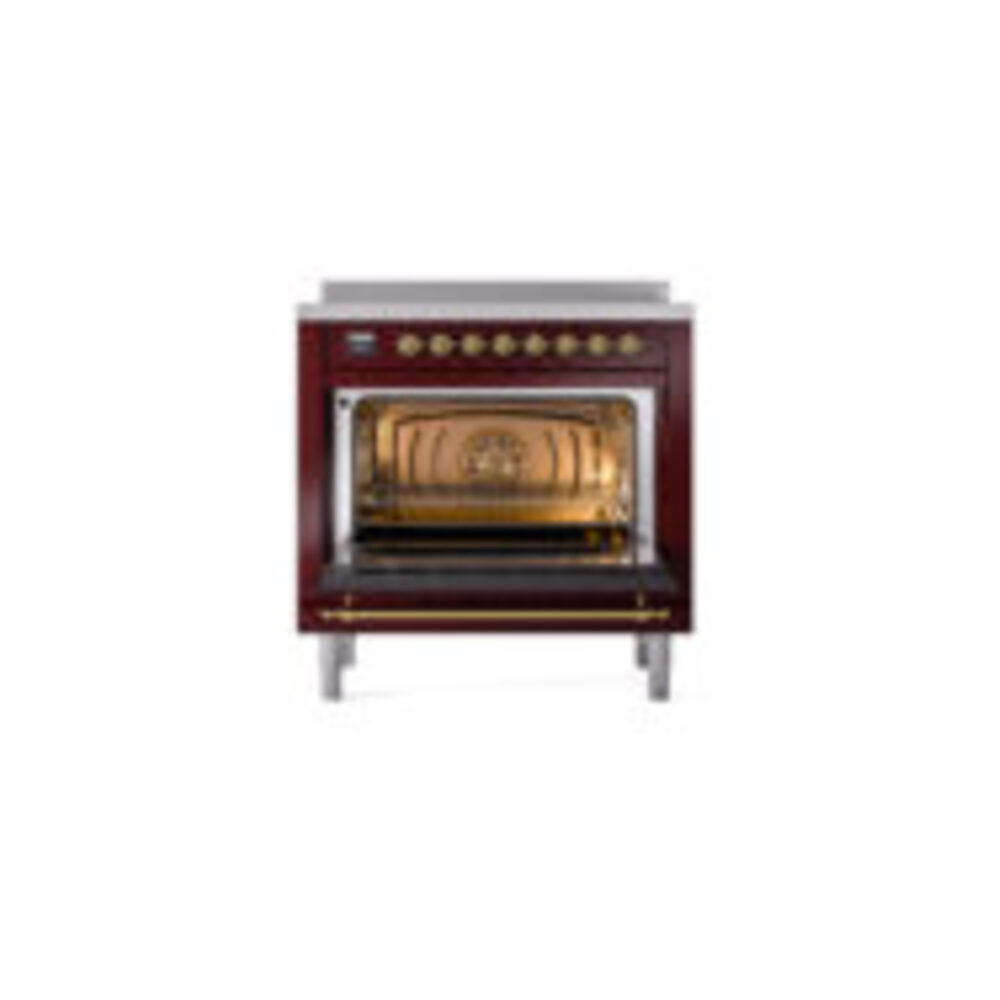 ILVE_UNI366QNMPBUG_Nostalgie_II_36"_Induction_Range_oven_door_opened