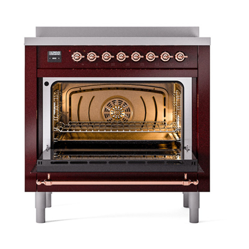 ILVE_UNI366QNMPBUP_Nostalgie_II_36"_Induction_Range_oven_door_opened