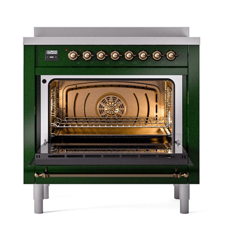 ILVE_UNI366QNMPEGB_Nostalgie_II_36"_Induction_Range_oven_door_opened