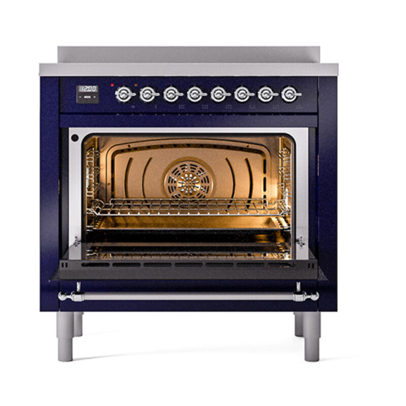 ILVE_UNI366QNMPMBC_Nostalgie_II_36"_Induction_Range_oven_door_opened