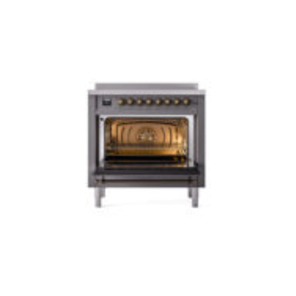 ILVE_UNI366QNMPMGB_Nostalgie_II_36"_Induction_Range_oven_door_opened