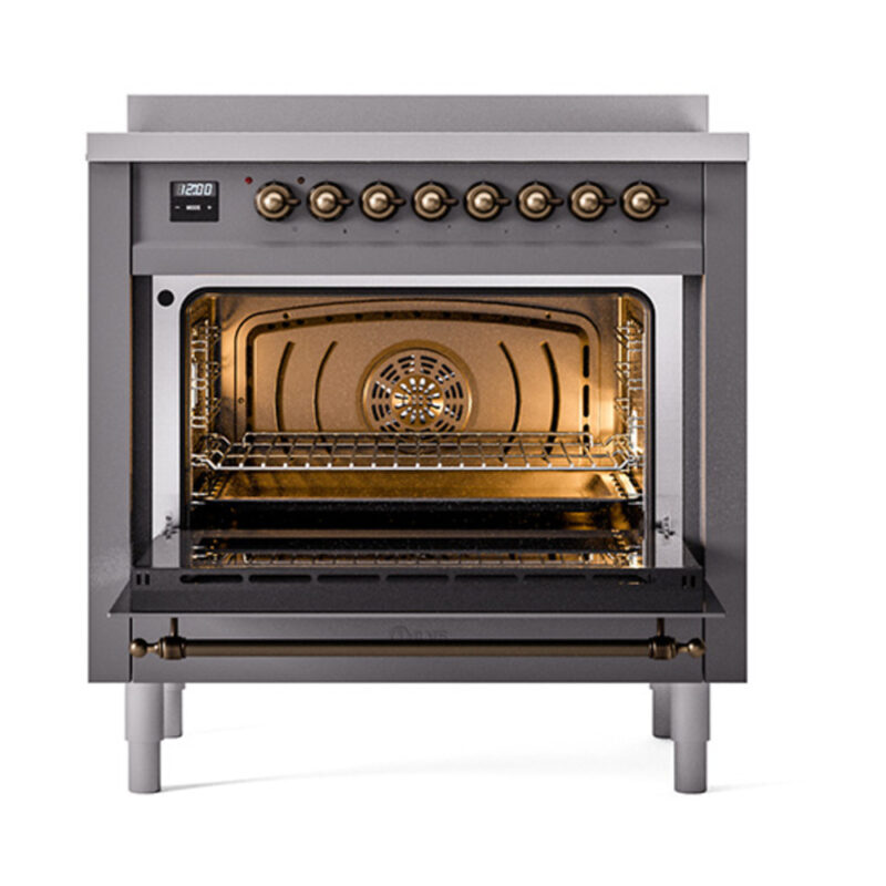 ILVE_UNI366QNMPMGB_Nostalgie_II_36"_Induction_Range_oven_door_opened