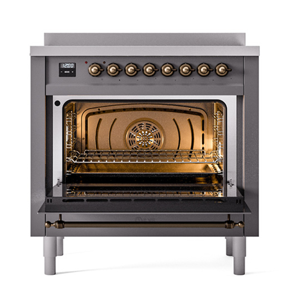 ILVE_UNI366QNMPMGB_Nostalgie_II_36"_Induction_Range_oven_door_opened