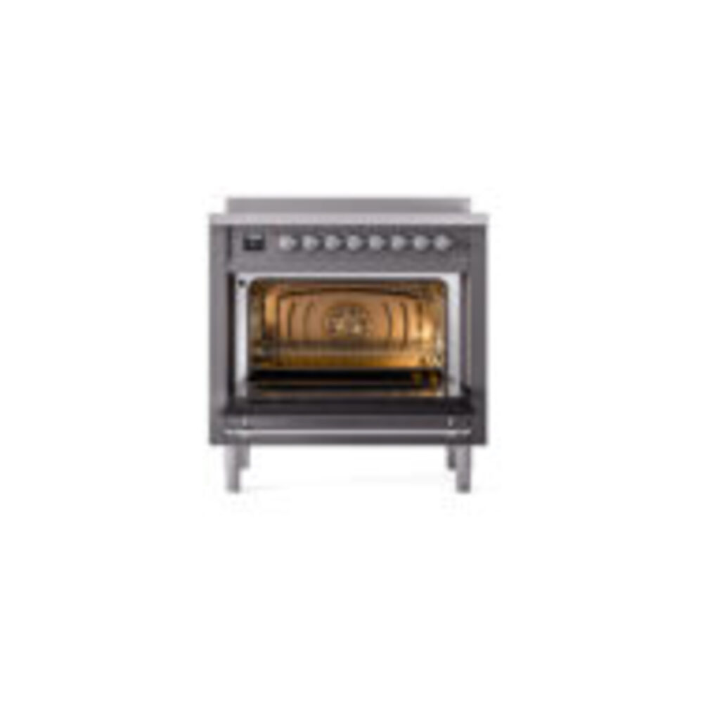 ILVE_UNI366QNMPMGC_Nostalgie_II_36"_Induction_Range_oven_door_opened
