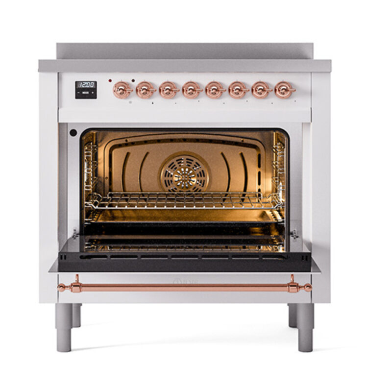 ILVE_UNI366QNMPRAP_Nostalgie_II_36"_Induction_Range_oven_door_opened