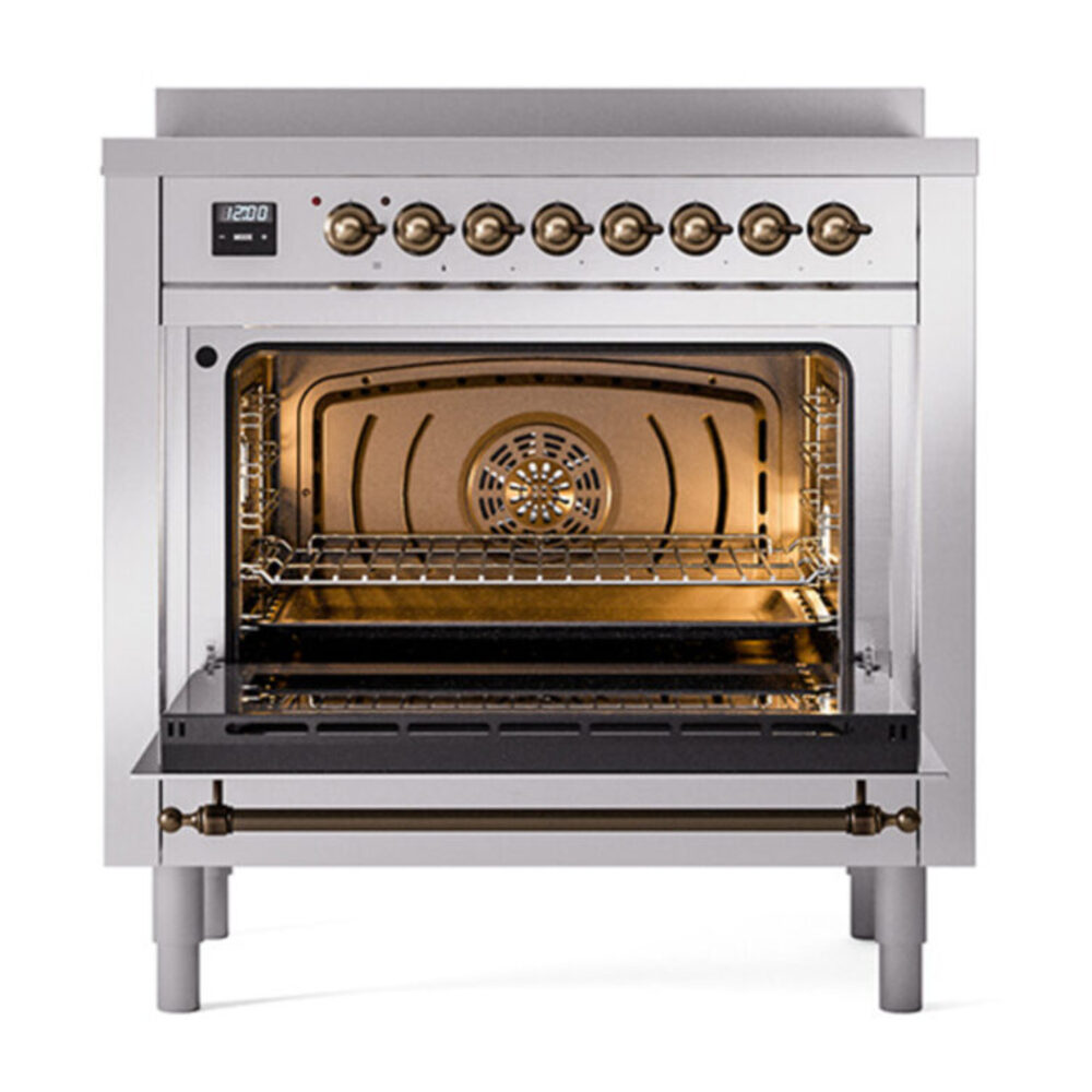ILVE_UNI366QNMPSSB_Nostalgie_II_36"_Induction_Range_oven_door_opened