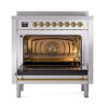 ILVE_UNI366QNMPSSG_Nostalgie_II_36"_Induction_Range_oven_door_opened