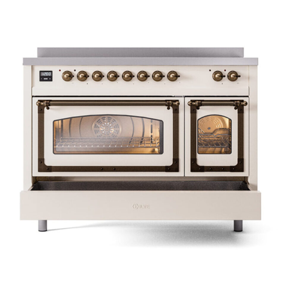 ILVE_UNI486NMPAWB_Nostalgie_II_48"_Induction_Range_drawer_opened