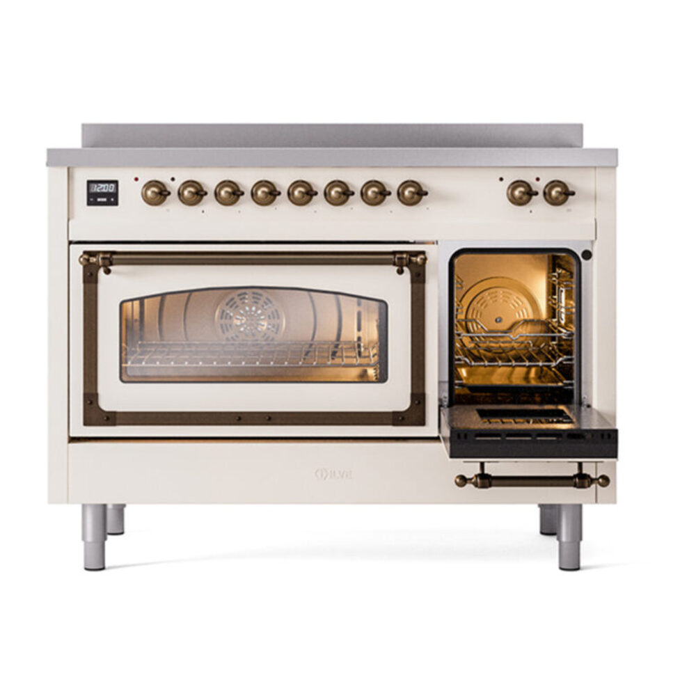ILVE_UNI486NMPAWB_Nostalgie_II_48"_Induction_Range_side_oven_door_opened