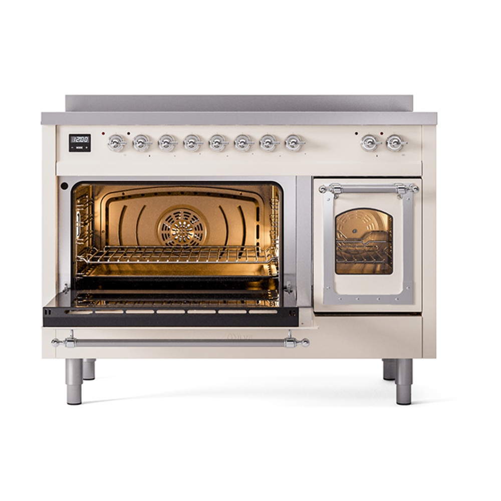 ILVE_UNI486NMPAWC_Nostalgie_II_48"_Induction_Range_main_oven_door_opened
