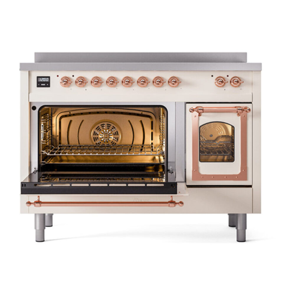 ILVE_UNI486NMPAWP_Nostalgie_II_48"_Induction_Range_main_oven_door_opened