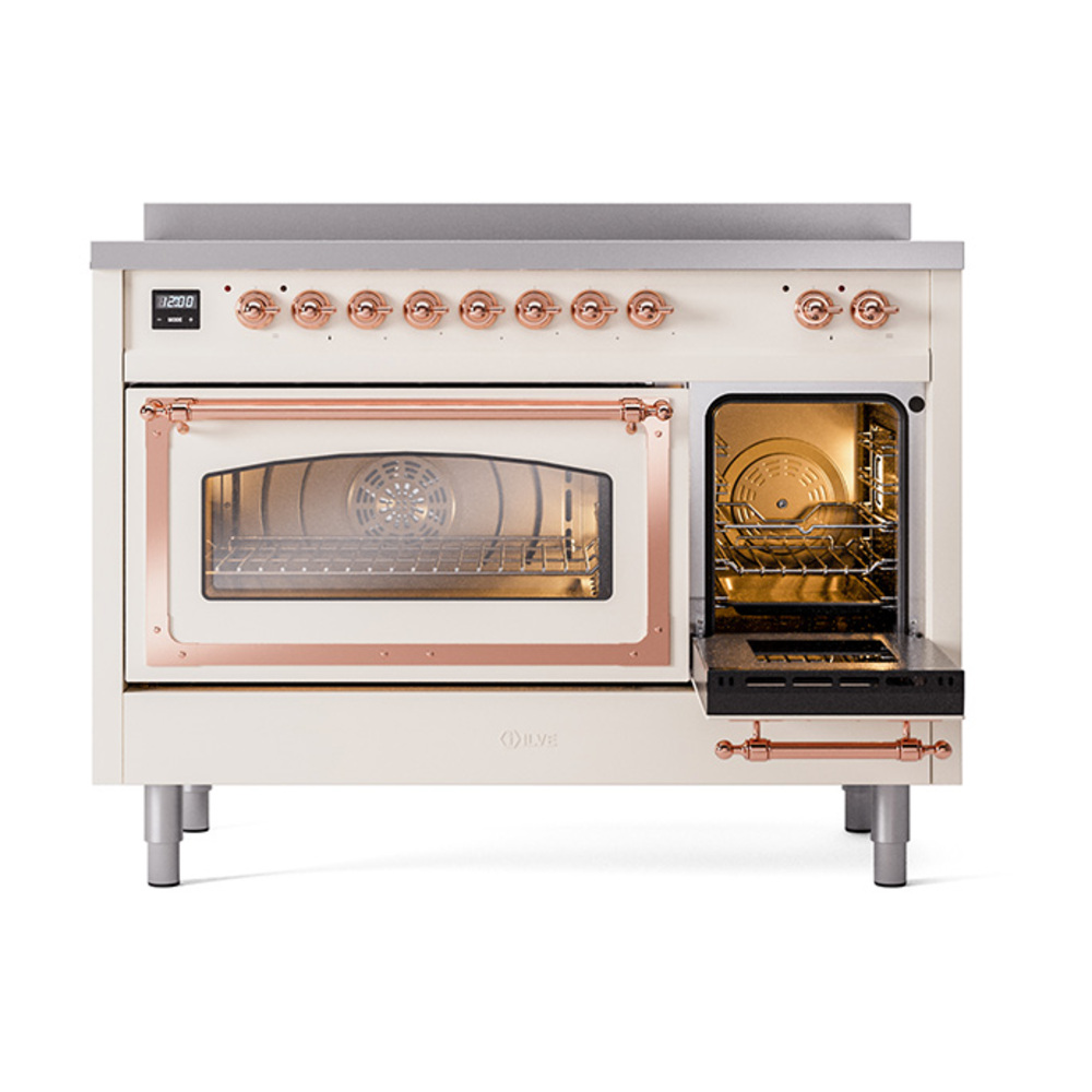 ILVE_UNI486NMPAWP_Nostalgie_II_48"_Induction_Range_side_oven_door_opened