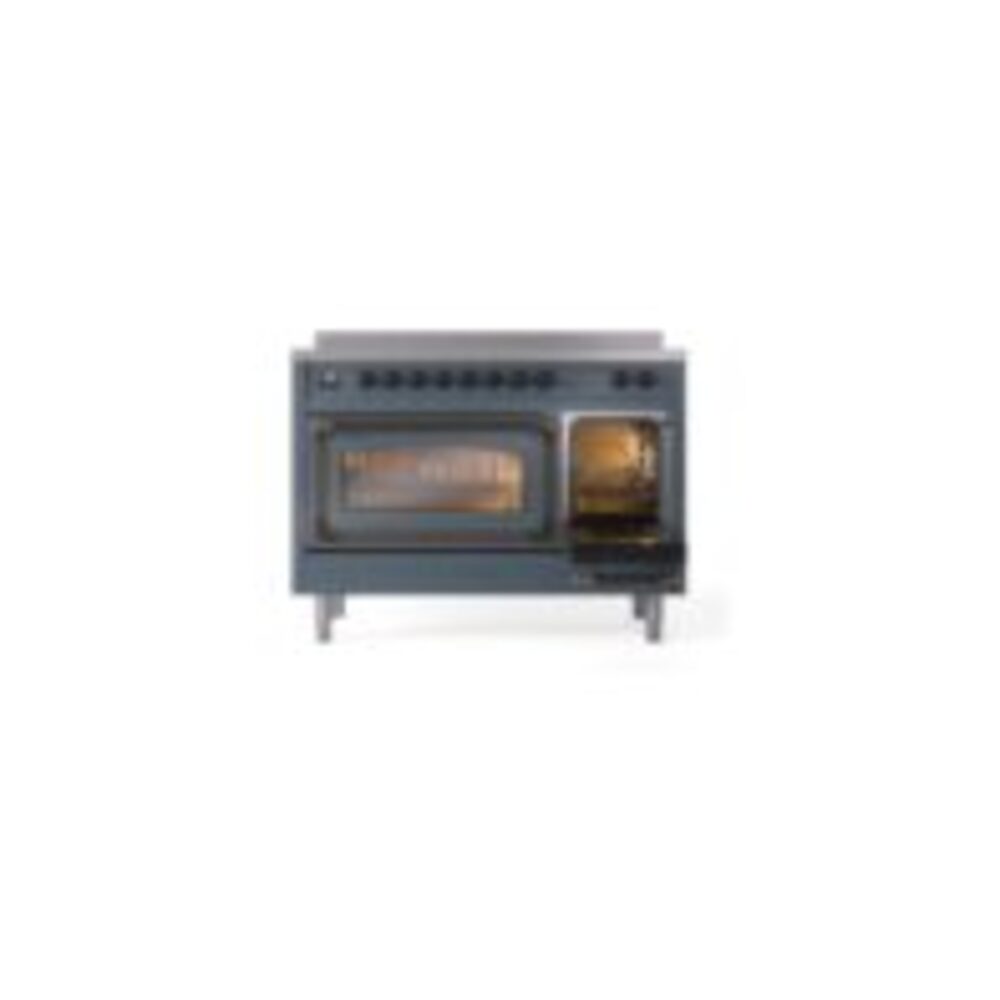 ILVE_UNI486NMPBGB_Nostalgie_II_48"_Induction_Range_side_oven_door_opened
