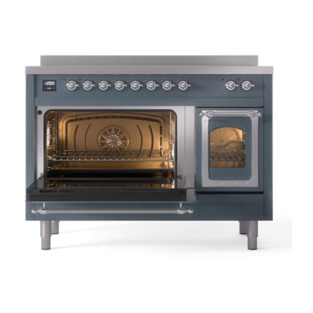 ILVE_UNI486NMPBGC_Nostalgie_II_48"_Induction_Range_main_oven_door_opened