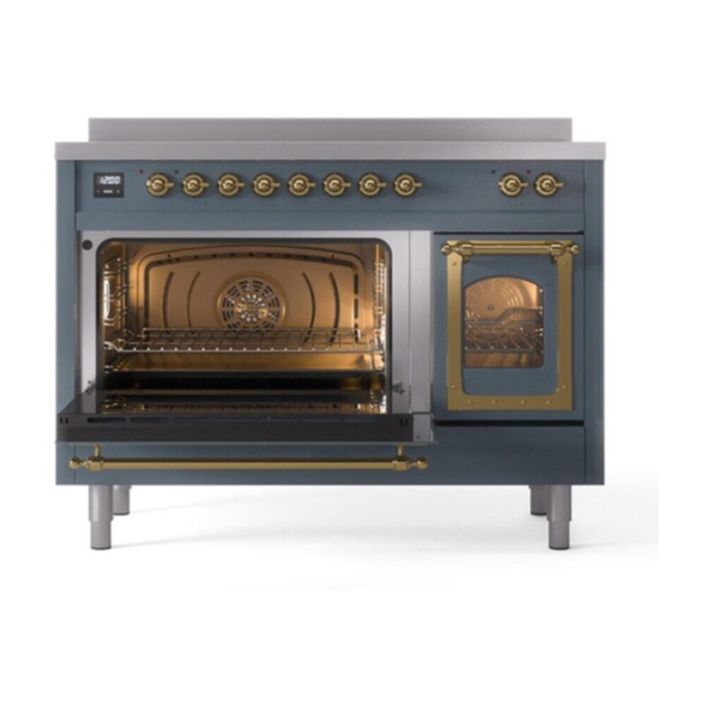 ILVE_UNI486NMPBGG_Nostalgie_II_48"_Induction_Range_main_oven_door_opened